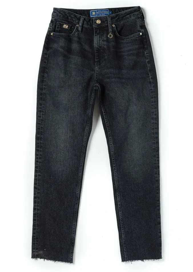 Women Jeans Holland Cooper High Rise Slim Jean Washed Black Women Jeans Holland Cooper High Rise Slim Jean Washed Black