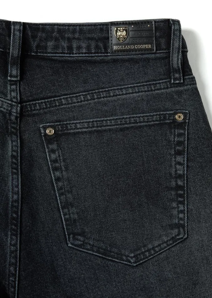 Women Jeans Holland Cooper High Rise Slim Jean Washed Black Women Jeans Holland Cooper High Rise Slim Jean Washed Black