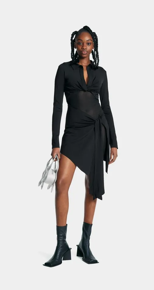 Women Jet Black Tanae Mesh Dress Daily Paper Dresses Women Jet Black Tanae Mesh Dress Daily Paper Dresses