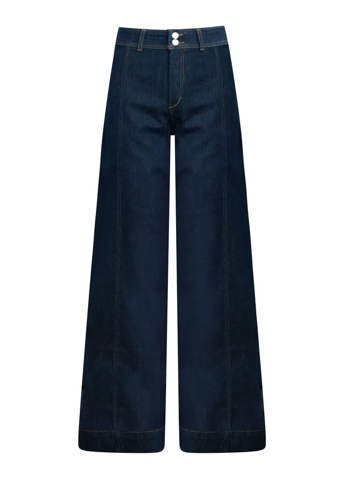 Women Joe8217s Jeans THE SEAMED DENIM TROUSER Rinse Wide Leg