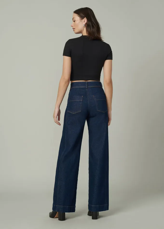 Women Joe8217s Jeans THE SEAMED DENIM TROUSER Rinse Wide Leg