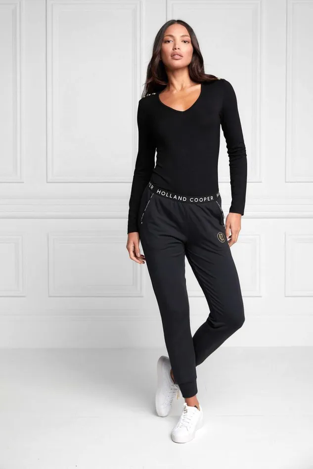 Women Joggers Holland Cooper Lounge Jogger Black