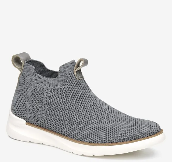 Women Johnston and Murphy Boots and Booties Emery Knit Chelsea Boot Gray Knit