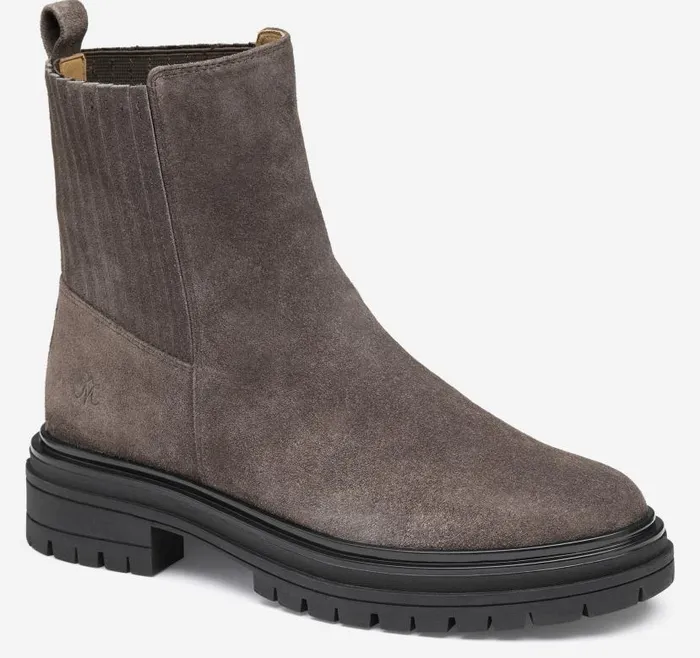 Women Johnston and Murphy Boots and Booties Gianna Gore Boot Dark Gray Suede