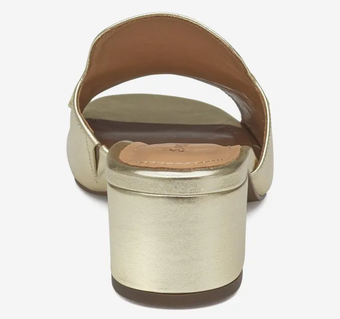 Women Johnston and Murphy Heels and Platform Wedges Edith Bit Slide Gold Metallic Sheepskin Women Johnston and Murphy Heels and Platform Wedges Edith Bit Slide Gold Metallic Sheepskin