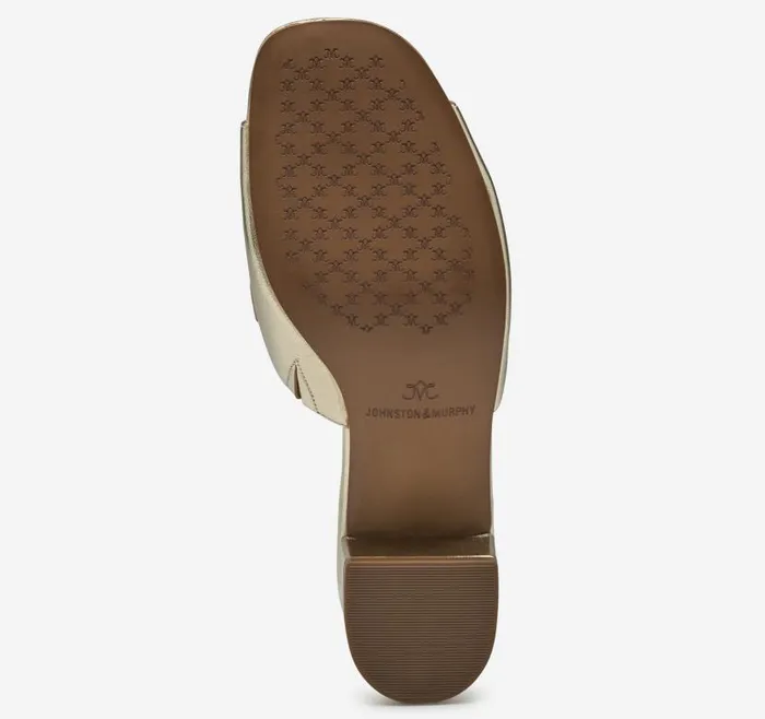 Women Johnston and Murphy Heels and Platform Wedges Edith Bit Slide Gold Metallic Sheepskin Women Johnston and Murphy Heels and Platform Wedges Edith Bit Slide Gold Metallic Sheepskin