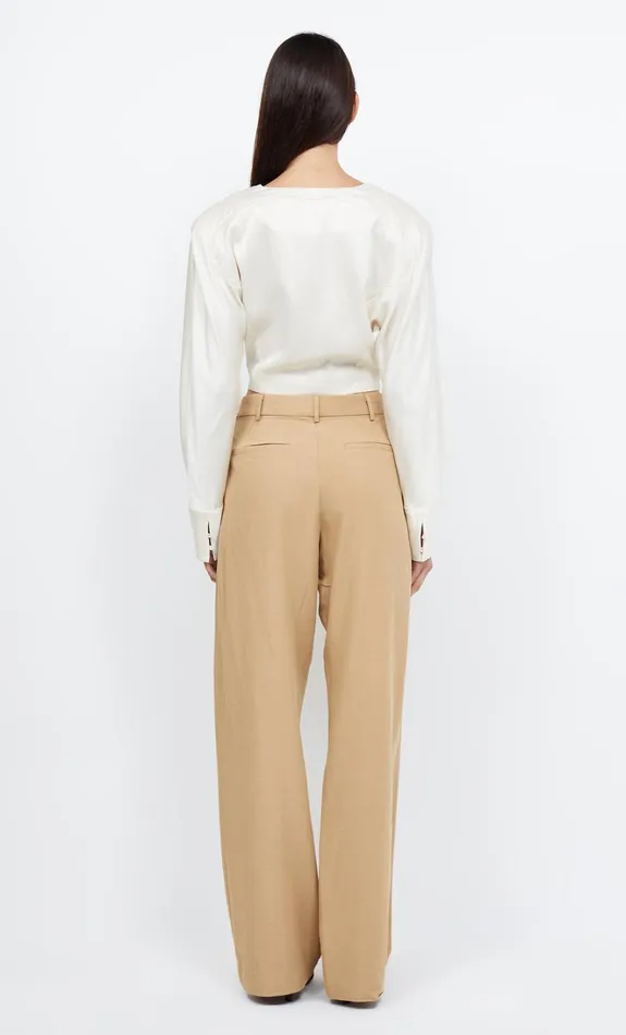 Women KAIA WRAP LONG SLEEVE BLOUSE 8211 IVORY Bec Bridge Cropped