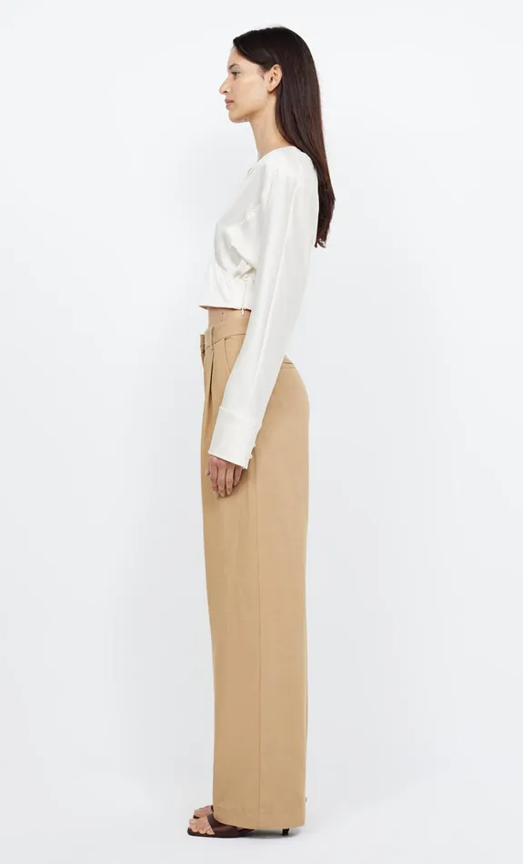 Women KAIA WRAP LONG SLEEVE BLOUSE 8211 IVORY Bec Bridge Cropped