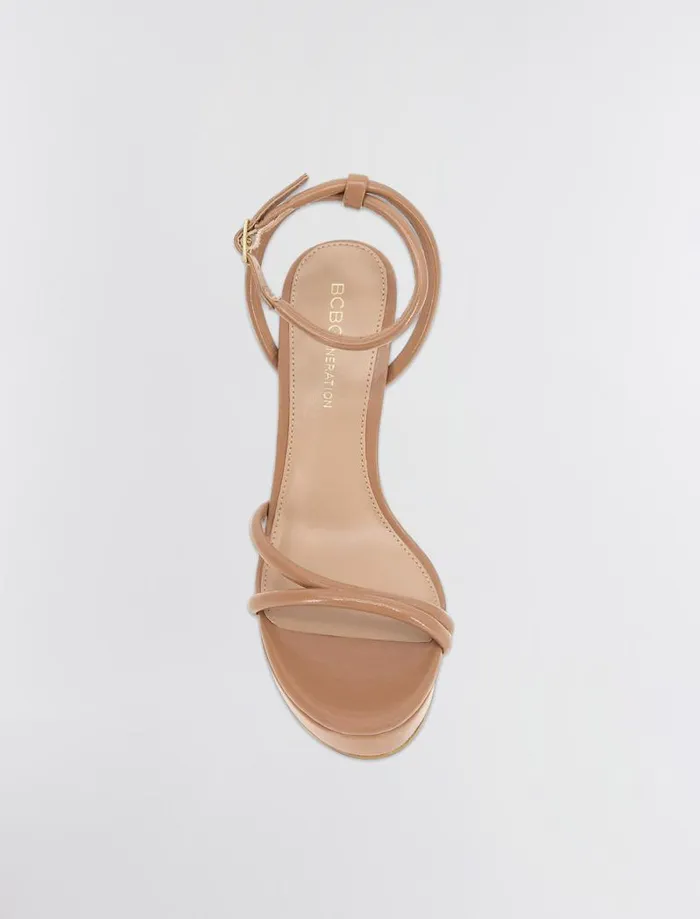 Women Kendi Sandal Heel Tan Patent BCBG Shoes Women Kendi Sandal Heel Tan Patent BCBG Shoes