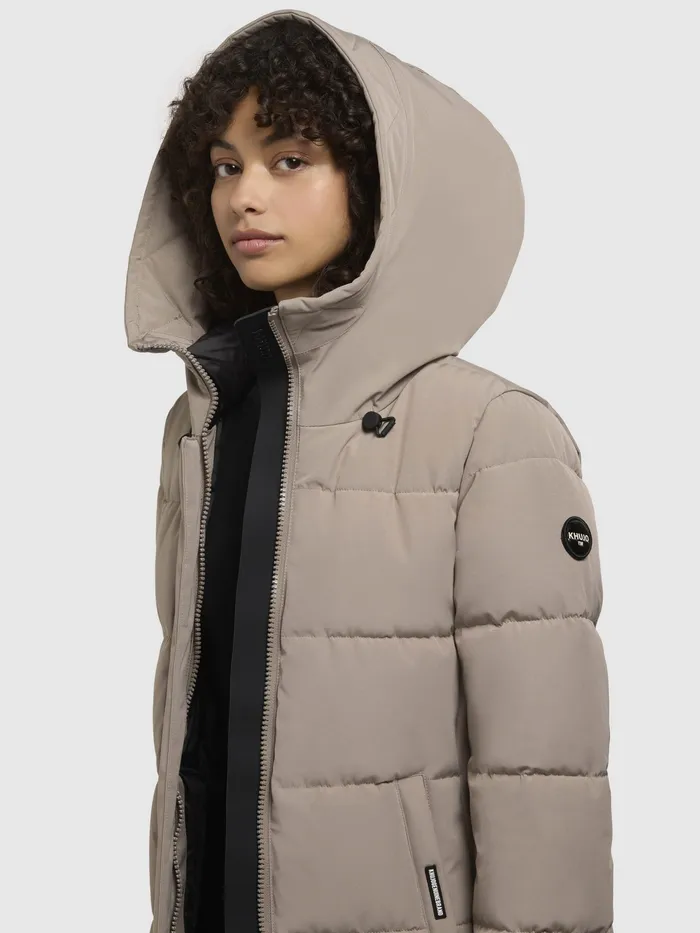 Women KHUJO Mantel CLARESSE Graubeige Graubeige Puffer Coats
