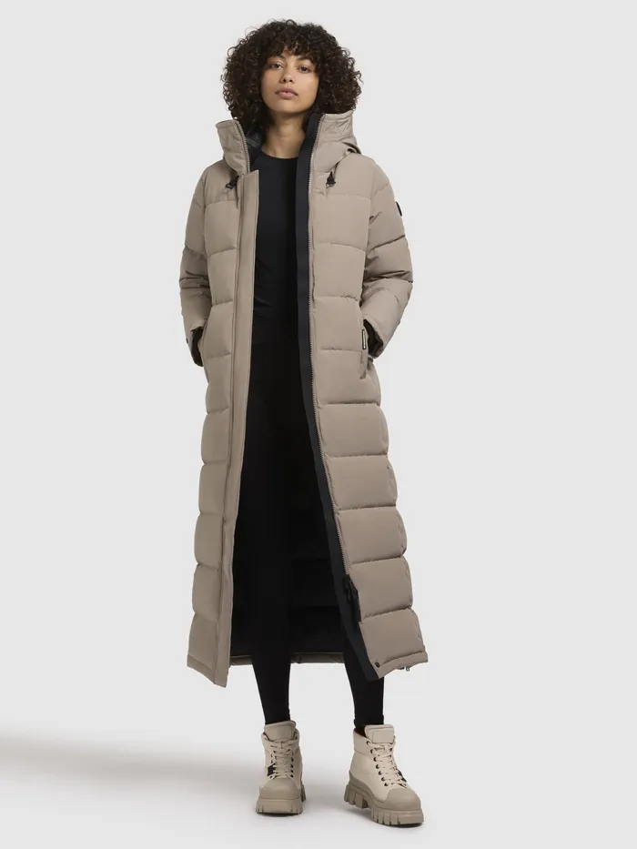 Women KHUJO Mantel CLARESSE Graubeige Graubeige Puffer Coats