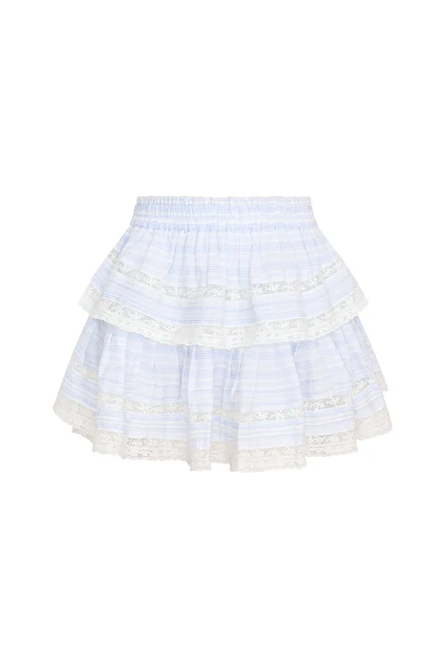 WomenKids LoveShackFancy Skirts Ruffle Mini Stripe Cotton Skirt Vintage Voyage