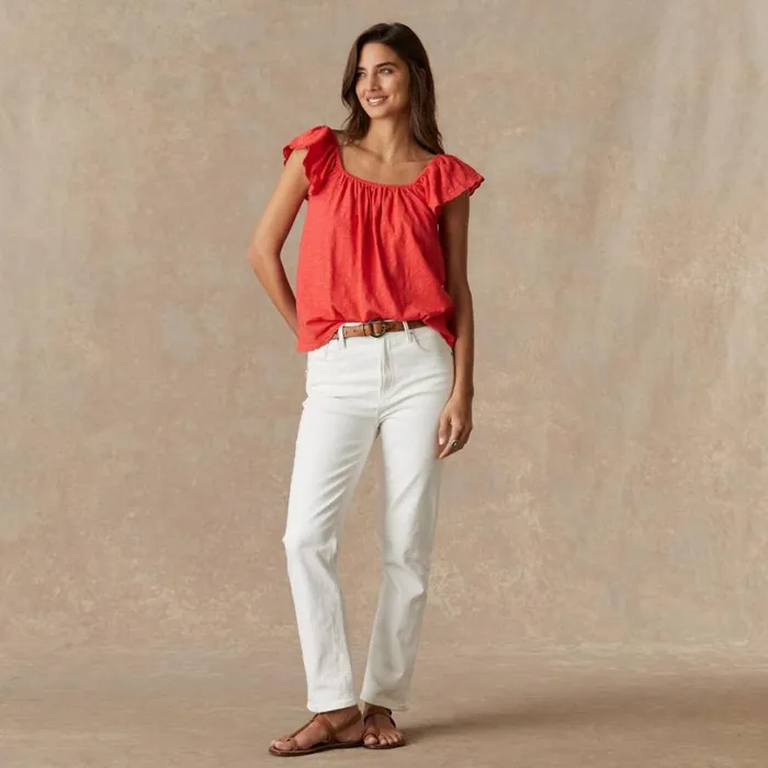 Women Kira Ruffle Top Black Sundance Catalog Tops
