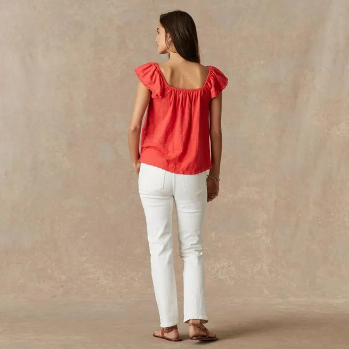 Women Kira Ruffle Top Black Sundance Catalog Tops