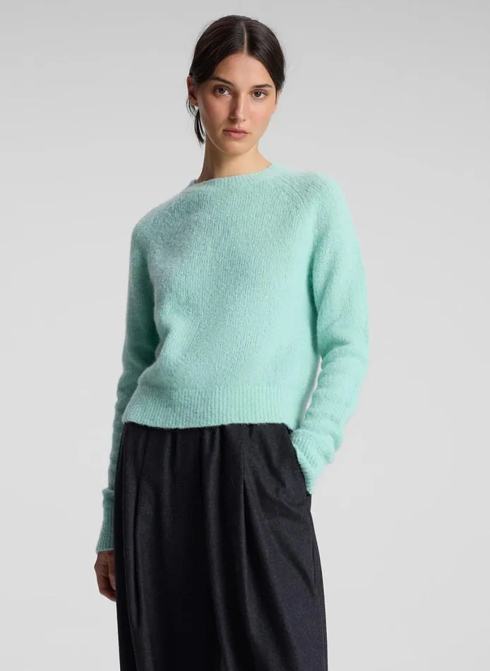 Women Knitwear ALC Frankie Wool Cashmere Crew Neck Sweater Spearmint