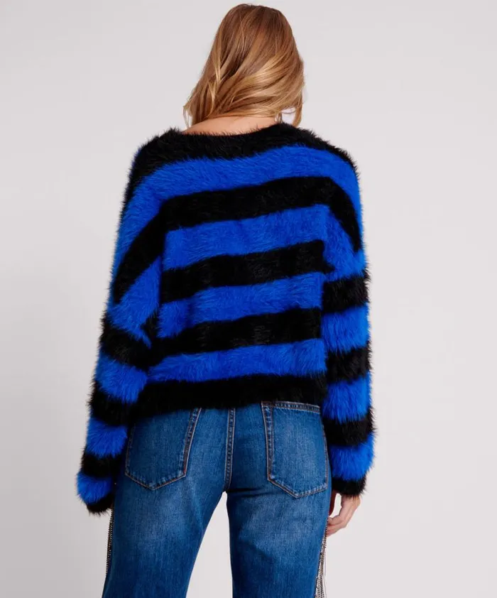 Women KRUGER STRIPE FLUFFY CROP KNIT SWEATER One Teaspoon Knitwear Women KRUGER STRIPE FLUFFY CROP KNIT SWEATER One Teaspoon Knitwear