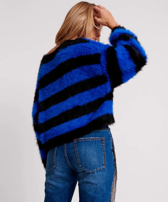 Women KRUGER STRIPE FLUFFY CROP KNIT SWEATER One Teaspoon Knitwear Women KRUGER STRIPE FLUFFY CROP KNIT SWEATER One Teaspoon Knitwear