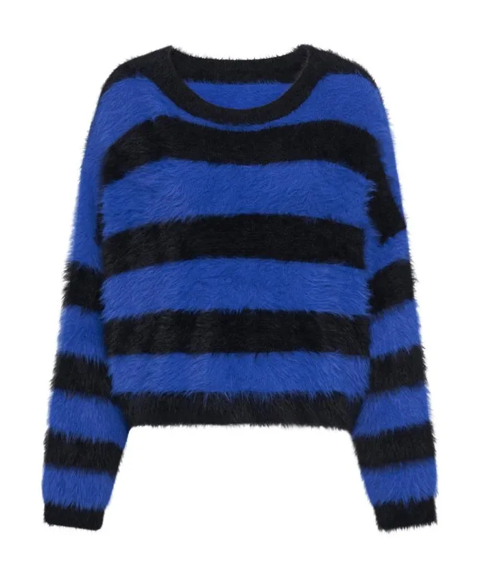 Women KRUGER STRIPE FLUFFY CROP KNIT SWEATER One Teaspoon Knitwear Women KRUGER STRIPE FLUFFY CROP KNIT SWEATER One Teaspoon Knitwear