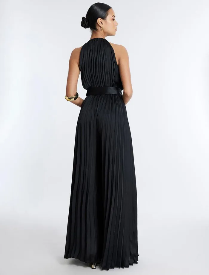 Women Libby Wide Leg Belted Jumpsuit Black BCBG Dresses Women Libby Wide Leg Belted Jumpsuit Black BCBG Dresses