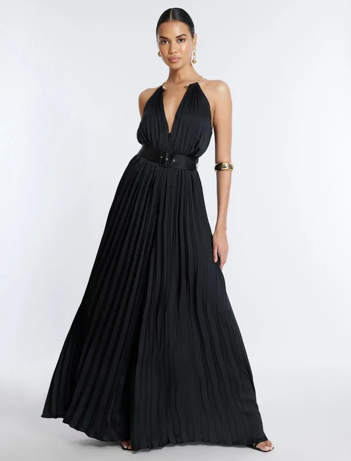 Women Libby Wide Leg Belted Jumpsuit Black BCBG Dresses Women Libby Wide Leg Belted Jumpsuit Black BCBG Dresses