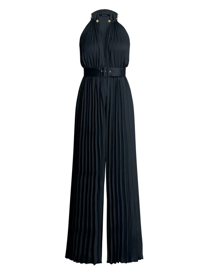 Women Libby Wide Leg Belted Jumpsuit Black BCBG Dresses Women Libby Wide Leg Belted Jumpsuit Black BCBG Dresses