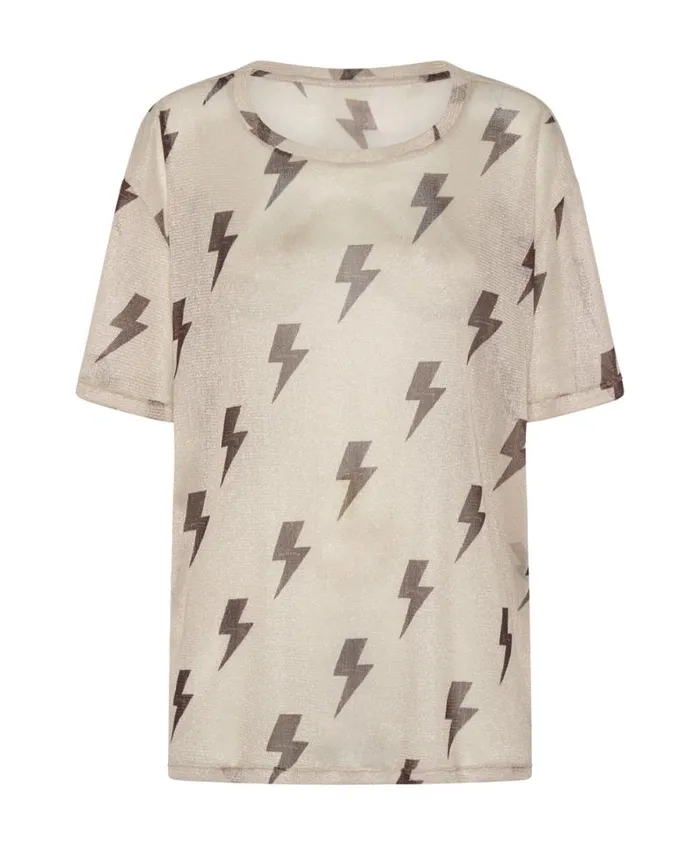 Women LIGHTNING STRIKES MESH TEE SHIRT One Teaspoon Tees and Tanks Women LIGHTNING STRIKES MESH TEE SHIRT One Teaspoon Tees and Tanks