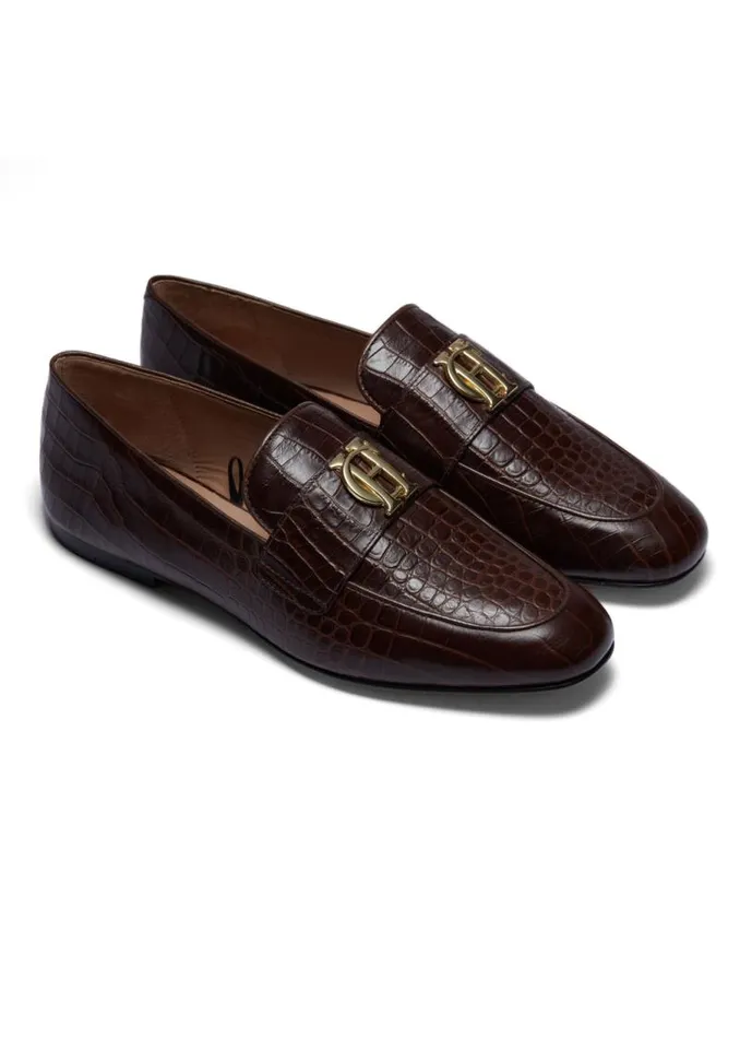 Women Loafers Holland Cooper Harvard Loafer Chocolate Croc Women Loafers Holland Cooper Harvard Loafer Chocolate Croc