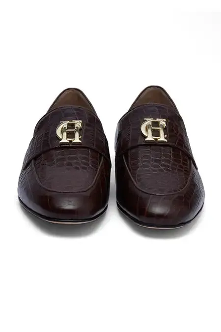 Women Loafers Holland Cooper Harvard Loafer Chocolate Croc Women Loafers Holland Cooper Harvard Loafer Chocolate Croc