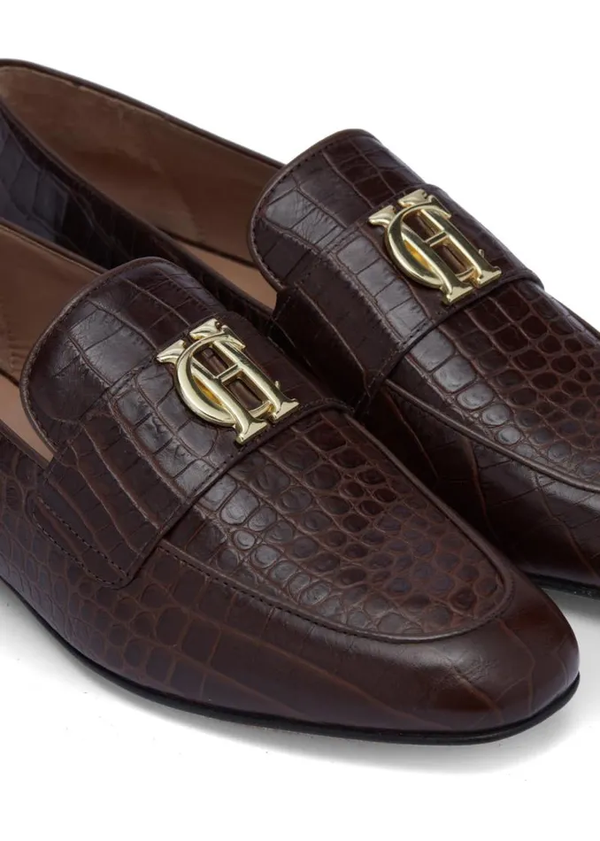 Women Loafers Holland Cooper Harvard Loafer Chocolate Croc Women Loafers Holland Cooper Harvard Loafer Chocolate Croc