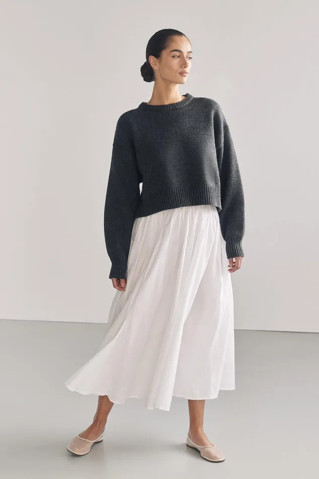 Women Long Sleeved DISSH OLIVER CHARCOAL MARLE KNIT JUMPER