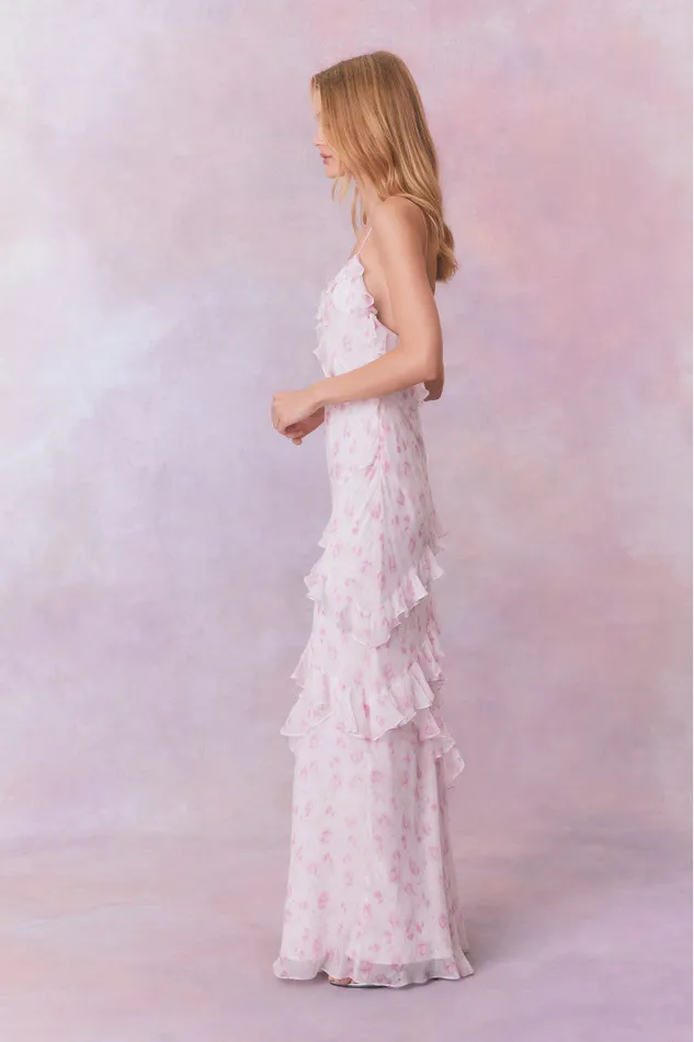 Women LoveShackFancy Dresses Rialto Fragrance Print Maxi Dress Sterling Dusk