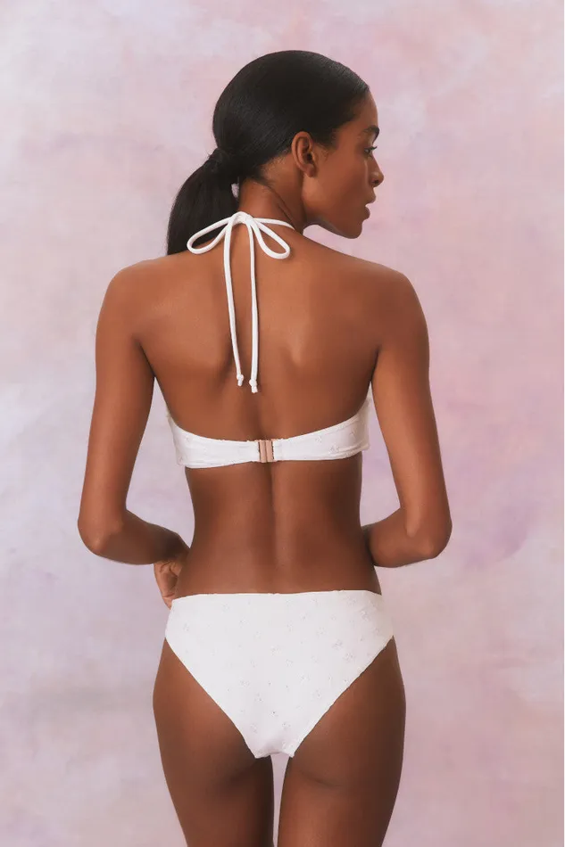 Women LoveShackFancy Swim Candace Bandeau Eyelet Bikini Swim Set Dover White