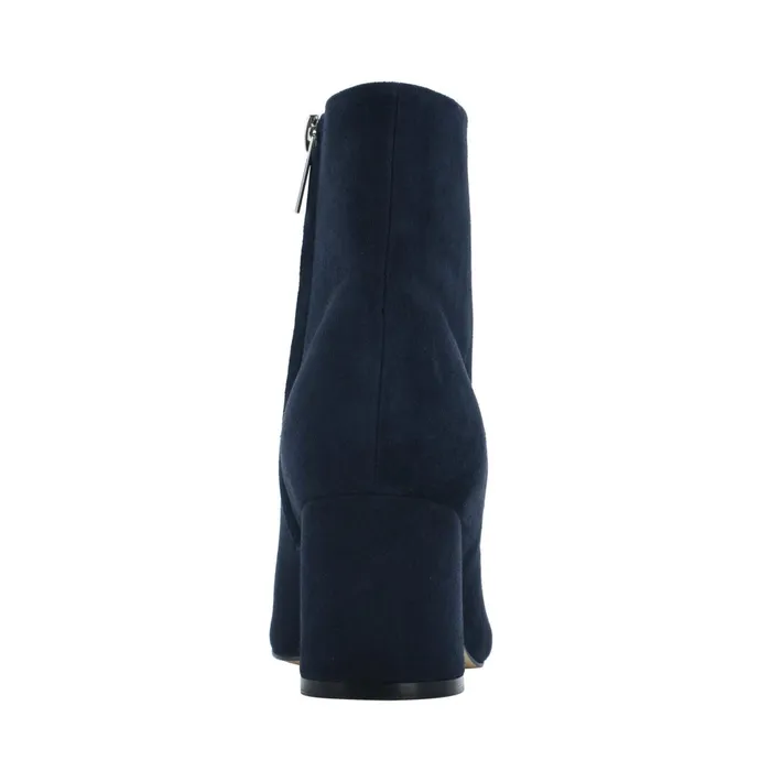 Women Marc Fisher Booties Jarli Pointy Ankle Bootie Navy Suede