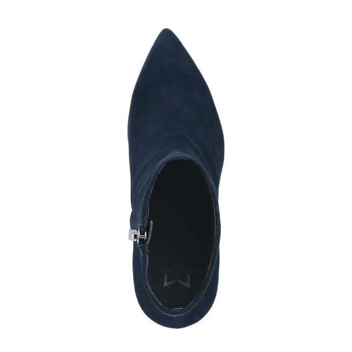 Women Marc Fisher Booties Jarli Pointy Ankle Bootie Navy Suede