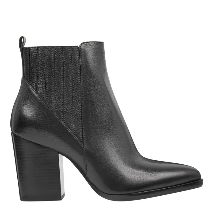 Women Marc Fisher Boots and Booties Alva Pointy Toe Bootie Black Leather