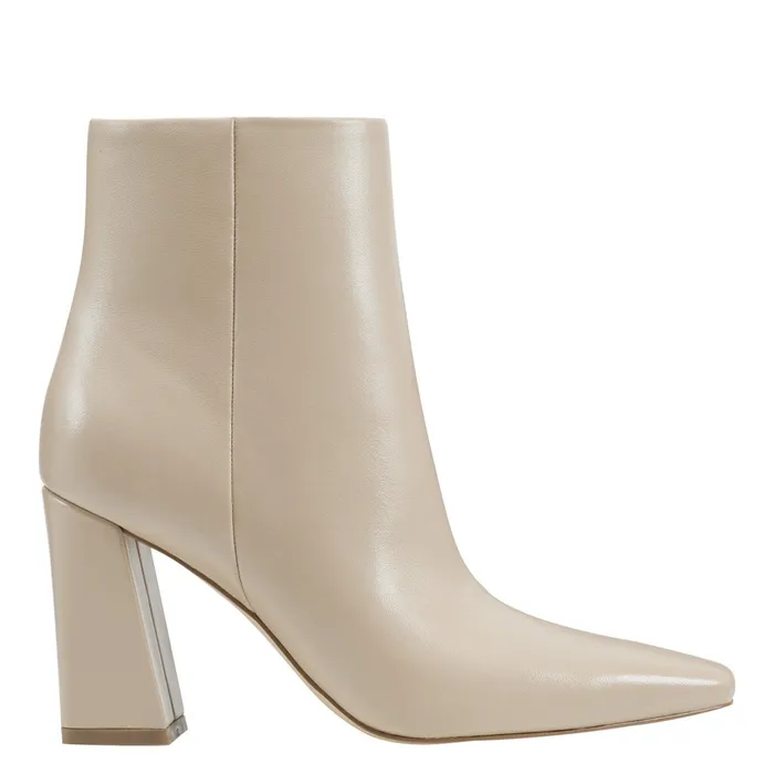 Women Marc Fisher Boots and Booties Yanara Heeled Bootie Natural Leather