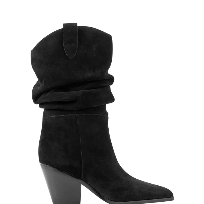 Women Marc Fisher Boots Myleea Slouchy Boot Black Suede
