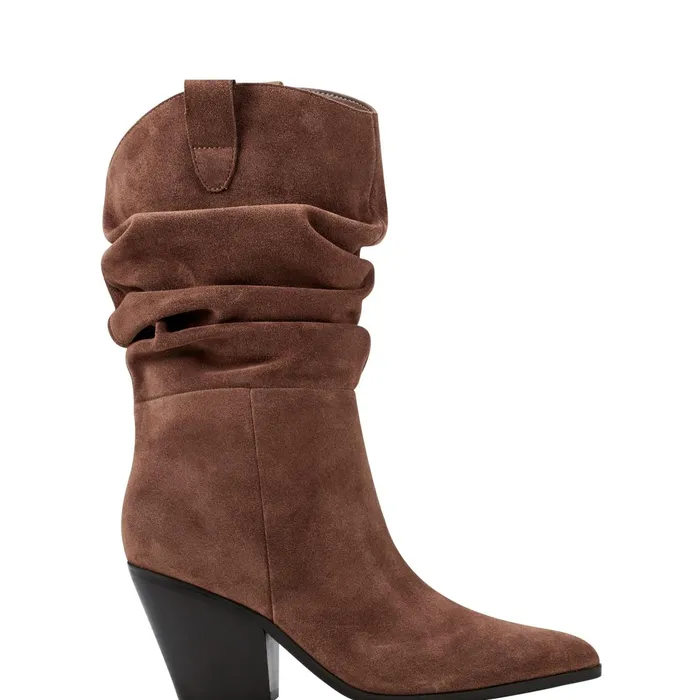 Women Marc Fisher Boots Myleea Slouchy Boot Brown Suede