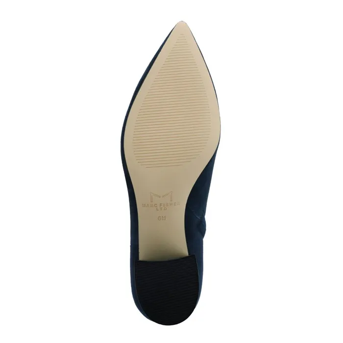 Women Marc Fisher Dress Boots Jarli Pointy Ankle Bootie Navy Suede