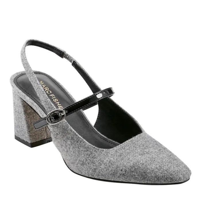 Women Marc Fisher Heels and Pumps Lanai Slingback Pump Light Grey Flannel