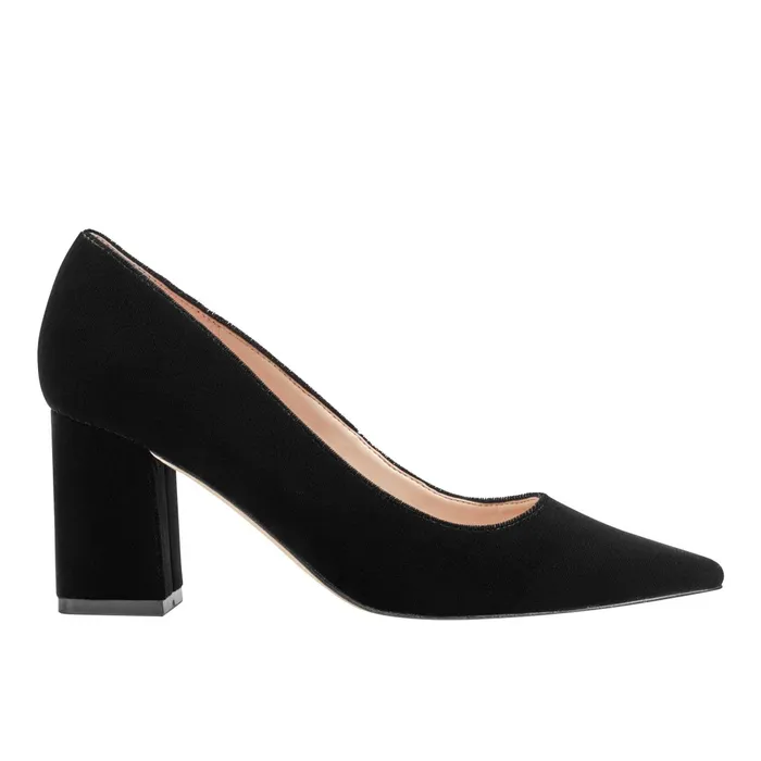 Women Marc Fisher Heels and Pumps Zala Block Heel Pointy Toe Pump Black Velvet Women Marc Fisher Heels and Pumps Zala Block Heel Pointy Toe Pump Black Velvet