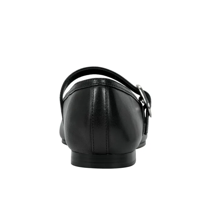 Women Marc Fisher Loafers and Flats Garissa Mary Jane Ballet Flat Black Leather