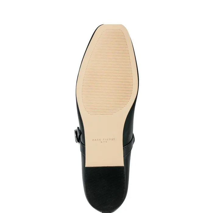 Women Marc Fisher Loafers and Flats Garissa Mary Jane Ballet Flat Black Leather