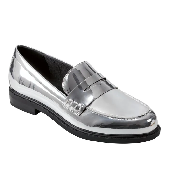 Women Marc Fisher Loafers and Flats Ilithia Loafer Silver Metallic