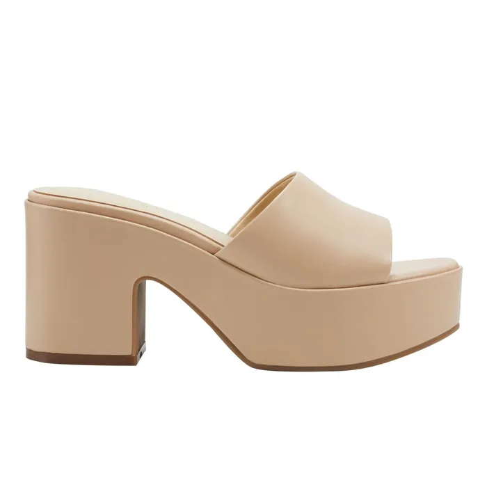 Women Marc Fisher Mules and Slides Forina Platform Slide Sandal Light Natural Women Marc Fisher Mules and Slides Forina Platform Slide Sandal Light Natural
