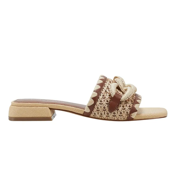 Women Marc Fisher Mules and Slides Myami Slide Sandal Naturalbrown