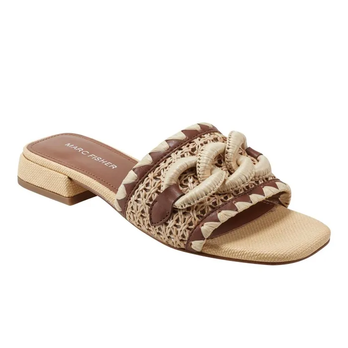 Women Marc Fisher Mules and Slides Myami Slide Sandal Naturalbrown