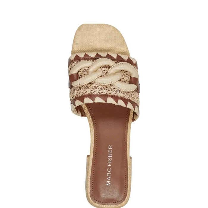 Women Marc Fisher Mules and Slides Myami Slide Sandal Naturalbrown