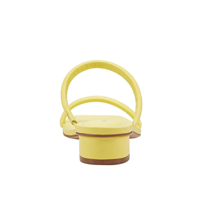 Women Marc Fisher Mules and Slides Raelyn Heeled Slide Sandal Yellow Leather