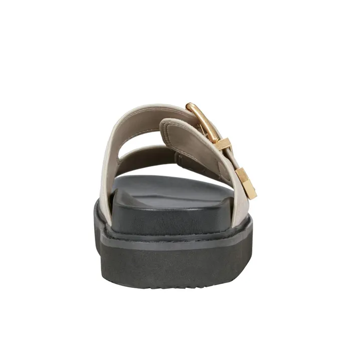 Women Marc Fisher Sandals Amirra Buckle Slide Sandal Taupe Suede
